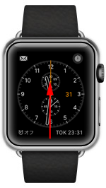 Apple Watchで文字盤を上にスワイプしてコントロールセンターを表示する