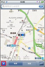 iPod touch 現在地　表示