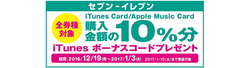 セブンイレブン iTunes Card キャンペーン
