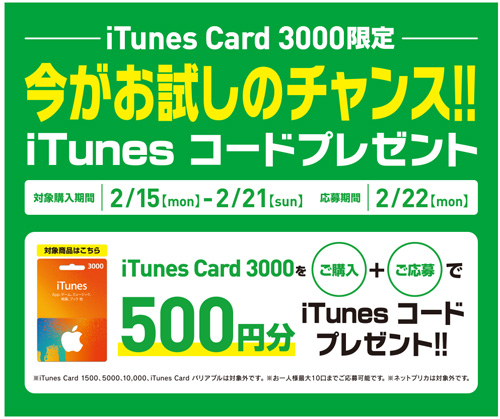 iTunes Card 3000限定