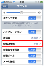 iPhone サウンド項目