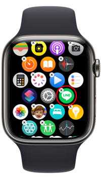 Apple Watchで削除したいアプリをタップする