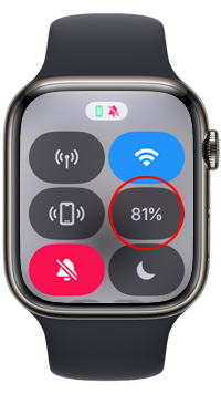 Apple Watchのコントロールセンターから残バッテリーを表示をする