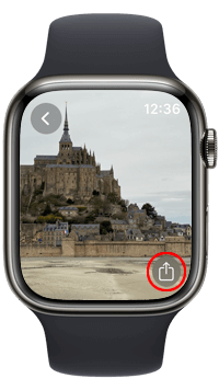 Apple Watchの画面をスワイプして設定したい写真を探す