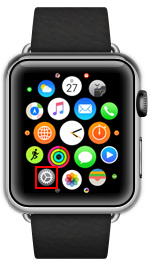 Apple Watchのホーム画面で設定をタップする