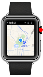 Apple Watchのマップで地図を拡大・縮小する