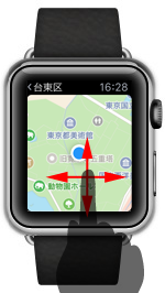 Apple Watchのマップで周辺を表示する