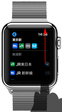 Apple Watchのマップで鉄道駅の詳細画面を表示する