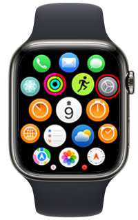 Apple Watchで設定をタップする