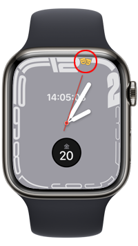 Apple Watchの画面上にシアターモードのアイコンが表示される