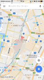 iPhoneのGoogle Mapsアプリで3D地図を2Dに戻す