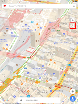 iPad版Googleマップで北を上方向に表示する