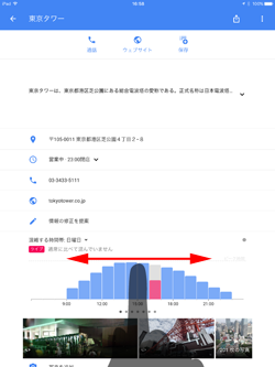 iPad版Google Mapで混雑する時間帯の曜日を切り替える