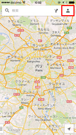 iPhone/iPod touchのGoogle Mapsアプリでアカウント画面を表示する