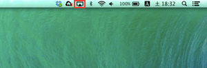 MacのメニューバーでAirPlayアイコンを確認する