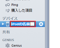 新しいiPodの名前を入力する