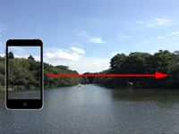 iPad touchで横長のパノラマ写真を撮影する場合