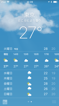 iPod touch 天気予報