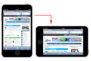 iPod touchを横向きにする