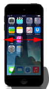 iPod touchでホーム画面を移動する