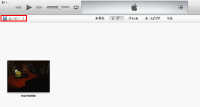iTunesでムービーライブラリを選択する