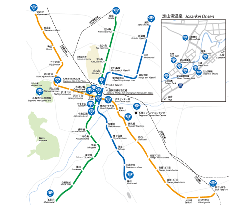 Sapporo City Wi-Fi 利用可能エリア