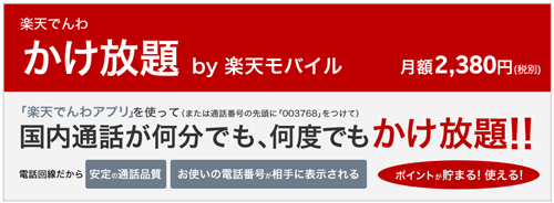 楽天でんわ かけ放題