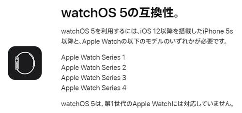 watchOS 5 互換性