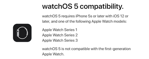 watchOS 5 対応デバイス