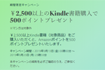 Kindleストアで対象のKindle本2,500円以上購入で500ポイントプレゼントキャンペーンが実施中 - 9/23まで