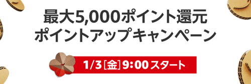 最大5,000ポイント還元 ポイントアップキャンペーン