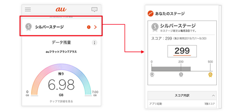 au ステージ確認方法