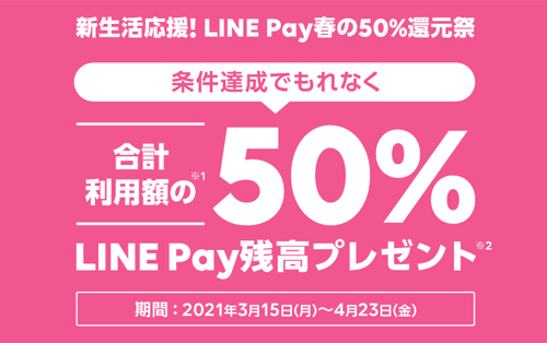新生活応援！LINE Pay春の50%還元祭