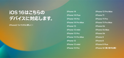 iOS15 無料アップデート 対応デバイス