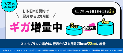 3カ月間データ増量キャンペーン