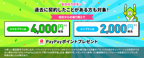LINEMOおかえりだモンキャンペーン