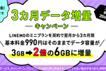 LINEMOが「3カ月間データ増量キャンペーン」を開始 - 3/31まで