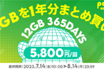 povo2.0で期間限定トッピング「データ追加12GB (365日間)」が提供 - 8/14まで