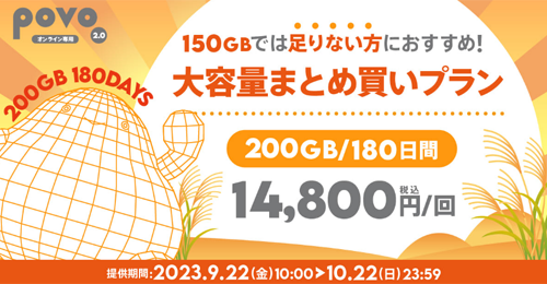 データ追加200GB(180日間)
