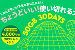 povo2.0で期間限定トッピング「50GB（30日間）4,000円」が提供開始
