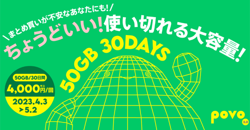 50GB（30日間）4,000円