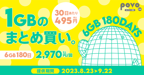 データ追加6GB(180日間)