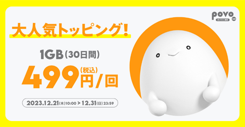 データ追加1GB(30日間)