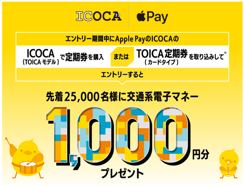 交通系電子マネー1,000円分プレゼントキャンペーン TOICA