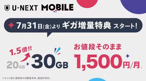 ギガ増量特典