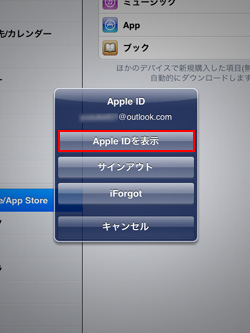 iPad/iPad miniでApple IDを表示する