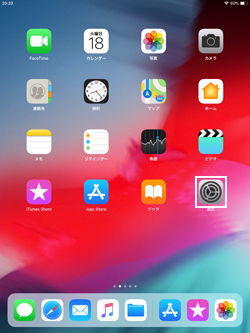 iPad/iPad miniで設定をタップする