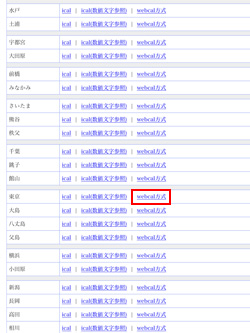 天気予報を追加したい地域のwebcal形式をタップする