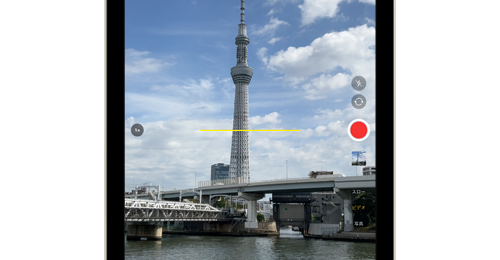 iPadのカメラで「水平器(水準器)」を表示する