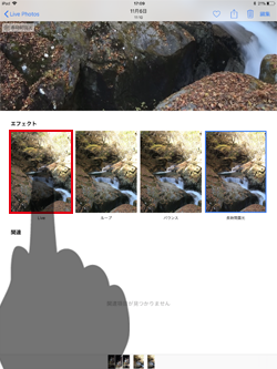 iPadで「Live Photos」のエフェクトを削除する